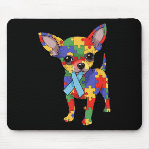 Chihuahua Puzzle Autism Awareness Autistic Womens Mouse Mat