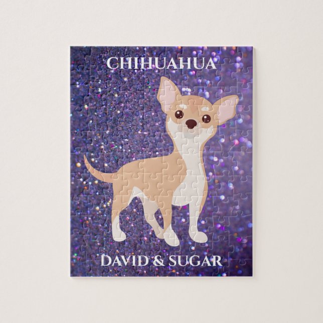 CHIHUAHUA PUZZLE & CUSTOM NAME OF PET & CHILD. (Vertical)