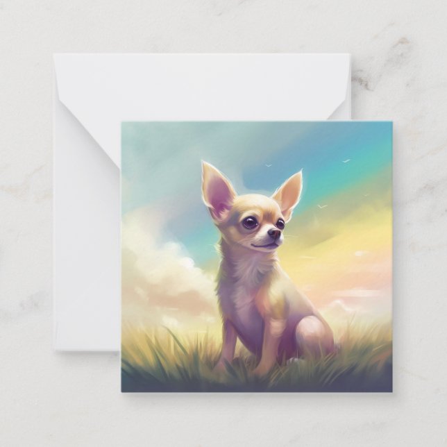 Chihuahua Rainbow Bridge Pet Dog Memorial Sympathy Card (Front)