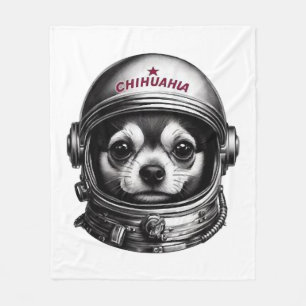Chihuahua,Retro Soviet Space Dog traveller Fleece Blanket