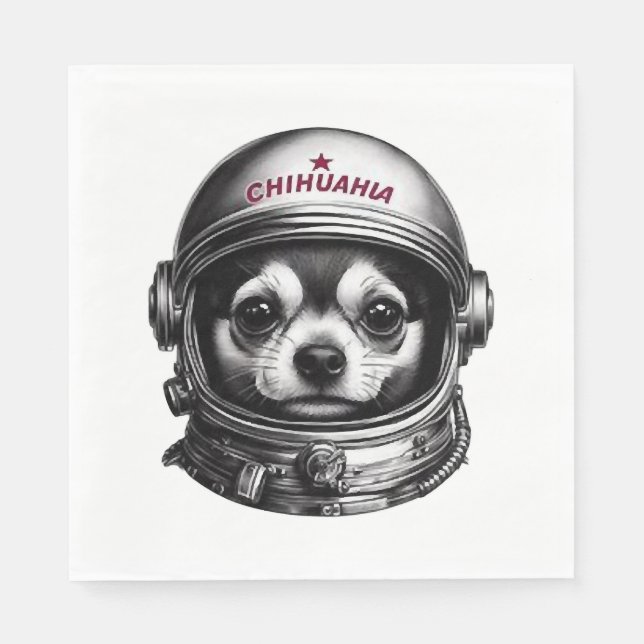 Chihuahua,Retro Soviet Space Dog traveller Napkin (Front)
