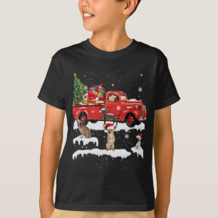 Chihuahua Riding Red Truck Merry Christmas X-mas U T-Shirt