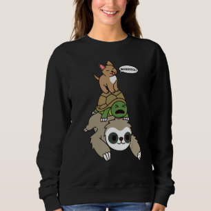 Chihuahua Riding Sloth Tortoise Dog Sweatshirt