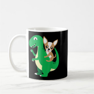 Chihuahua Riding T-Rex Dinosaur Dino Dog Halloween Coffee Mug