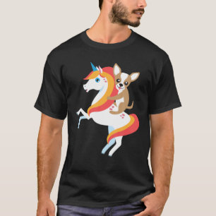 Chihuahua Riding Unicorn Cute Funny Dog Halloween T-Shirt