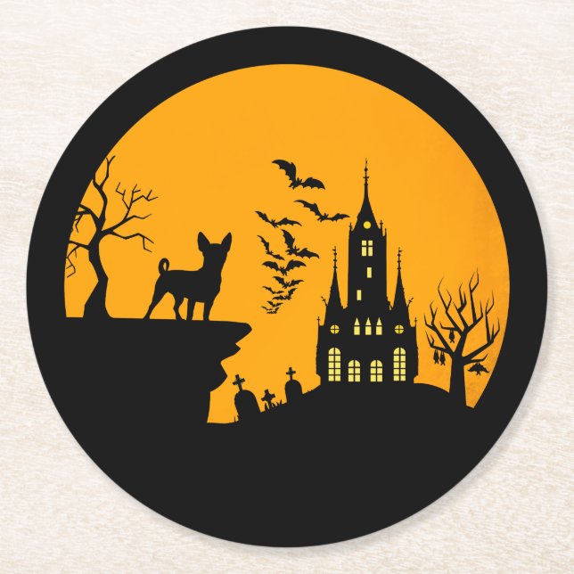 Chihuahua         round paper coaster (Front)