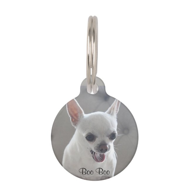 Chihuahua Round Small Pet Tag Add Photo (Front)