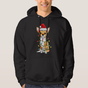 Chihuahua Santa Christmas Tree Lights Xmas Boys Ki Hoodie