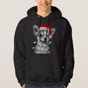 Chihuahua Santa Christmas Tree Lights Xmas Dog Dog Hoodie