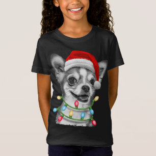 Chihuahua Santa Christmas Tree Lights Xmas Dog Dog T-Shirt