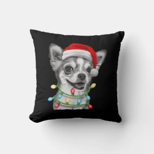 chihuahua santa christmas tree lights xmas gifts cushion