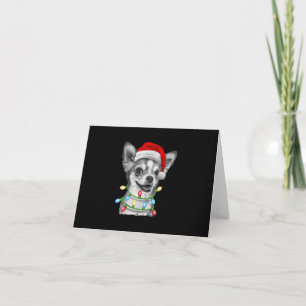 chihuahua santa christmas tree lights xmas gifts note card
