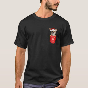 Chihuahua Santa Hat Christmas In Pocket Xmas Dog L T-Shirt