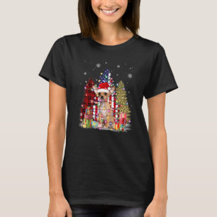 Chihuahua Santa Hat Light Buffalo Plaid Leopard Xm T-Shirt