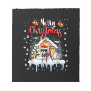 chihuahua santa hat merry christmas dog lover notepad