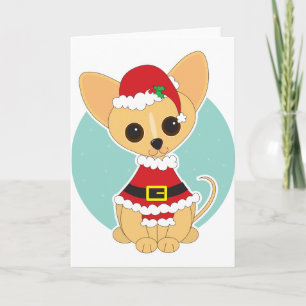 Chihuahua Santa Holiday Card