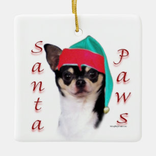 Chihuahua Santa Paws Ceramic Ornament