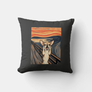 Chihuahua Scream Expressionist Dog Art_1 Cushion