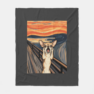 Chihuahua Scream Expressionist Dog Art_1 Fleece Blanket