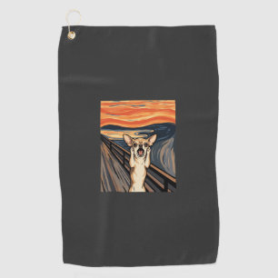 Chihuahua Scream Expressionist Dog Art_1 Golf Towel