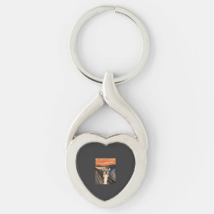 Chihuahua Scream Expressionist Dog Art_1 Key Ring