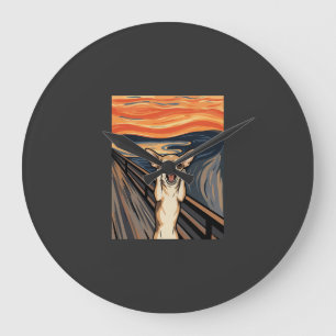 Chihuahua Scream Expressionist Dog Art_1 Large Clock