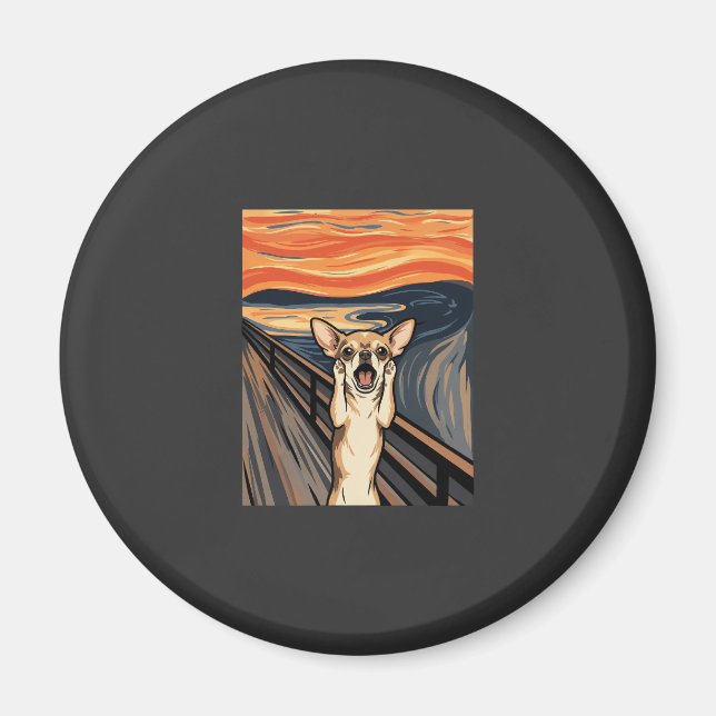 Chihuahua Scream Expressionist Dog Art_1 Magnet (Front)