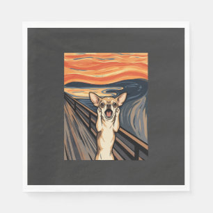 Chihuahua Scream Expressionist Dog Art_1 Napkin