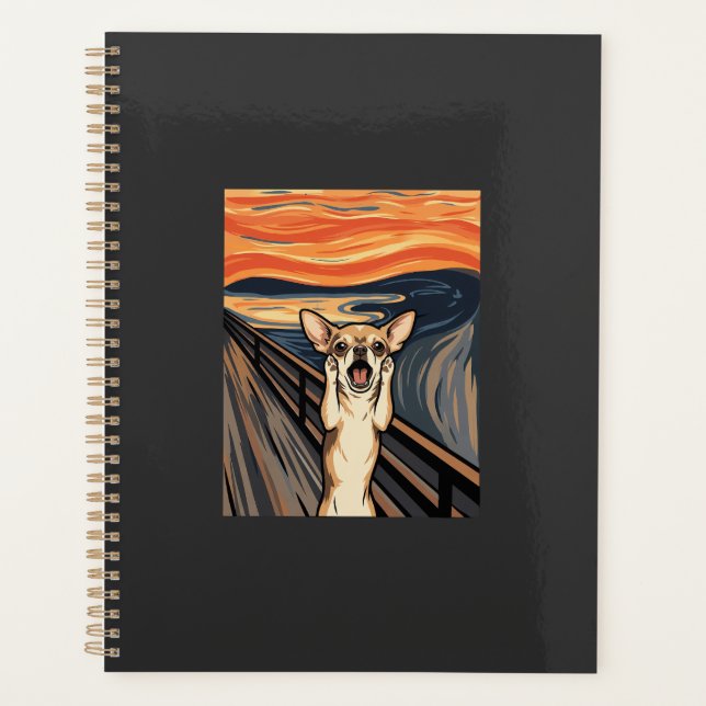 Chihuahua Scream Expressionist Dog Art_1 Planner (Front)