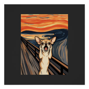Chihuahua Scream Expressionist Dog Art_1 Poster