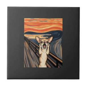 Chihuahua Scream Expressionist Dog Art_1 Tile