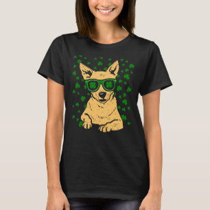 Chihuahua Shamrock Glasses St Patricks Day Dog T-Shirt