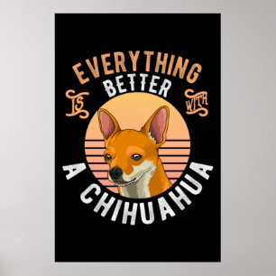 Chihuahua short hair dog owner poster