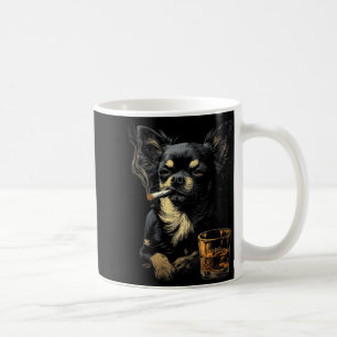 Chihuahua Smoking Cigarette Whisky Lover Funny Dog Coffee Mug