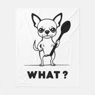 Chihuahua Spoon Surprise Funny Dog Art Fleece Blanket