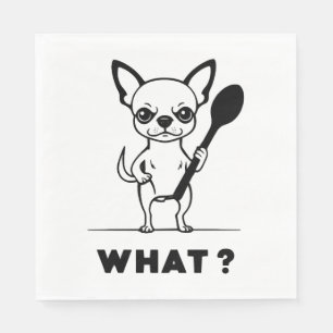 Chihuahua Spoon Surprise Funny Dog Art Napkin