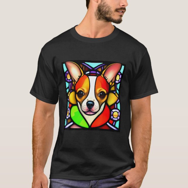 Chihuahua - Stained Glass Pop Art_4 T-Shirt (Front)