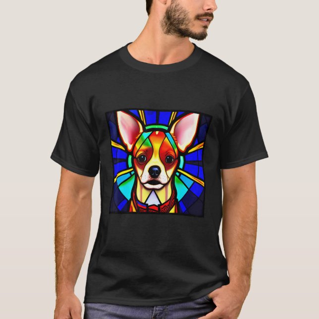 Chihuahua - Stained Glass Pop Art_8 T-Shirt (Front)