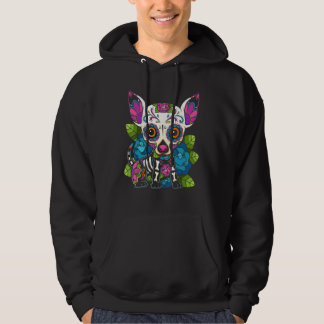 Chihuahua Sugar Skull Mexico Dog Calavera Dia De L Hoodie