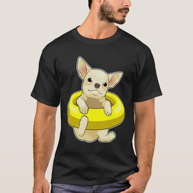 Chihuahua Swimming Lifebuoy T-Shirt (Front)