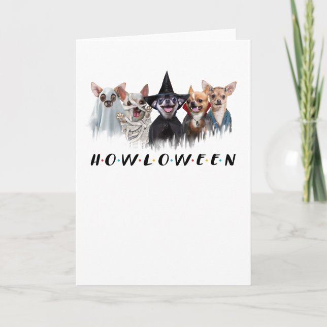 chihuahua t-shirt chihuahua custom halloween card (Front)