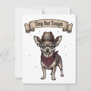 chihuahua, tiny but tough, cowboy dog, western chi RSVP card