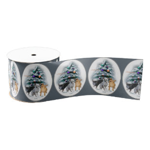 Chihuahua Trio Christmas Grosgrain Ribbon