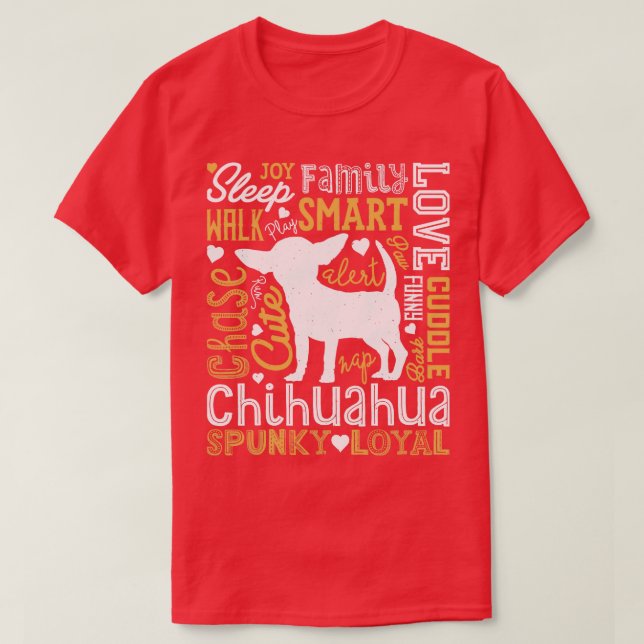 Chihuahua Typography for Men Women Boys Girls Kids T-Shirt (Design Front)