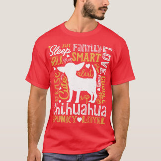 Chihuahua Typography for Men Women Boys Girls Kids T-Shirt