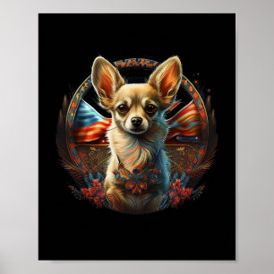 Chihuahua Ukraine Peace And Love Flag Help Dog Sup Poster