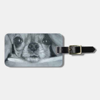 Chihuahua under Blanket original artwork Luggage Tag