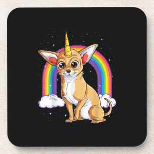 chihuahua unicorn girls space galaxy rainbow do coaster
