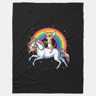 chihuahua unicorn girls space galaxy rainbow do fleece blanket