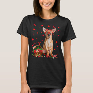 Chihuahua Valentine S Day Dog Heart Flowers T-Shirt
